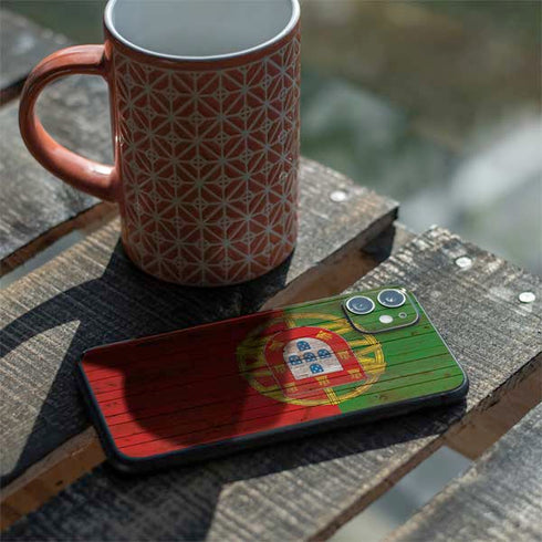 Portuguese Flag Dark Wood iPhone 11 Skin